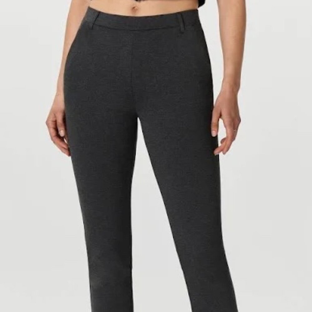 Quince Ultra Stretch Ponte Straight Leg Pant in Charcoal - Petite XS